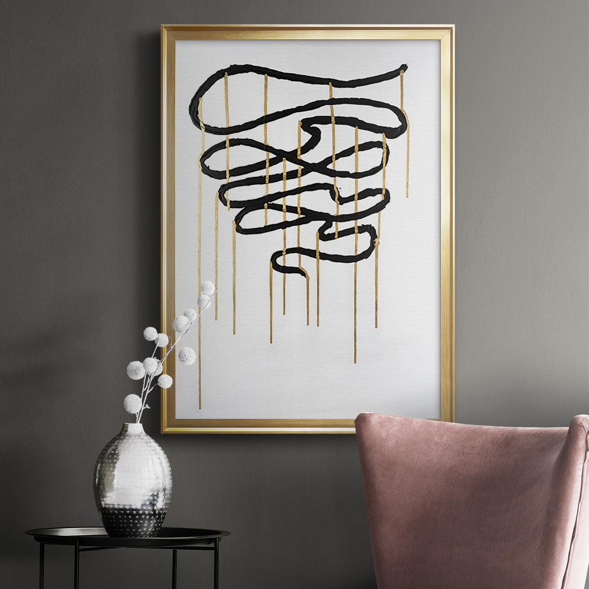 Weeping Ribbon I - Modern Framed Canvas Print
