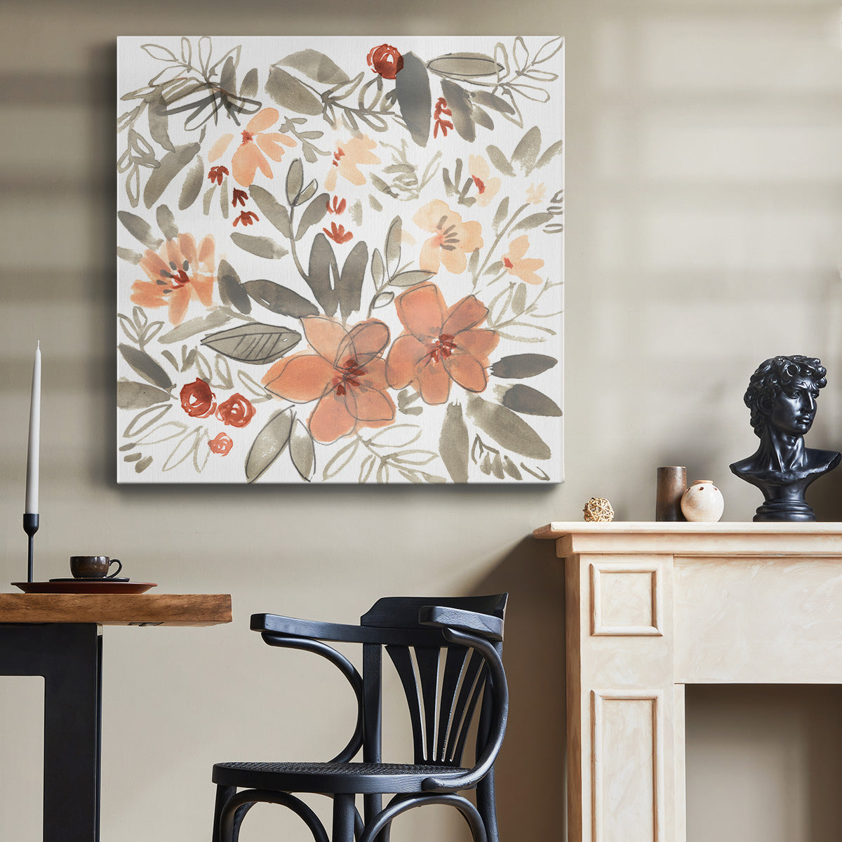 Peach & Rust Blooms II - Canvas Art Print