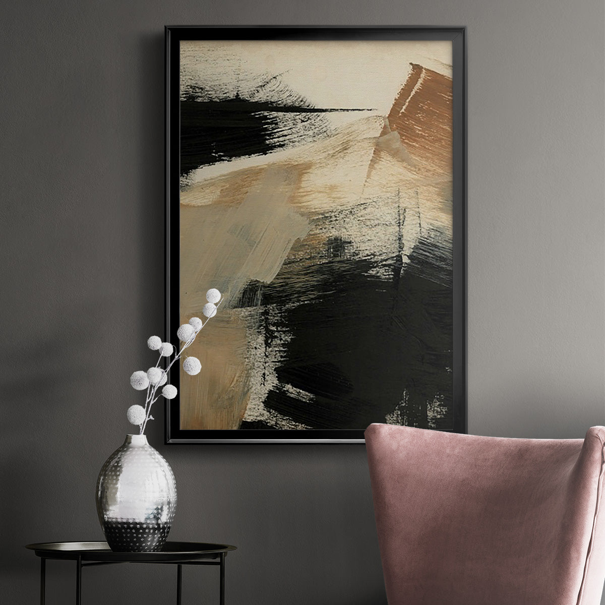 Baked Paintstrokes III - Modern Framed Canvas Print