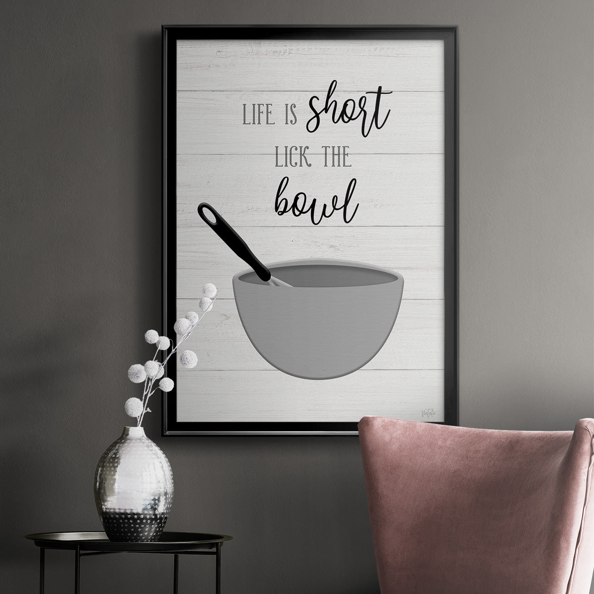 Lick the Bowl - Modern Framed Canvas Print