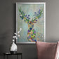 Fantastic Florals Deer, Portrait - Modern Framed Canvas Print