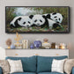 Panda Play - Floater Framed Canvas Print
