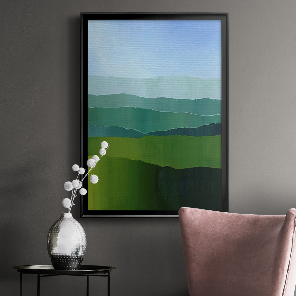 Blue Ridge Fade II - Modern Framed Canvas Print