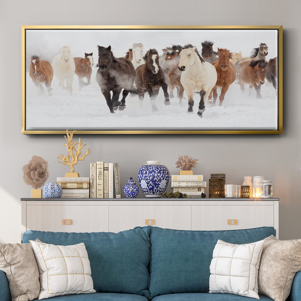 Pasture Run - Floater Framed Canvas Print