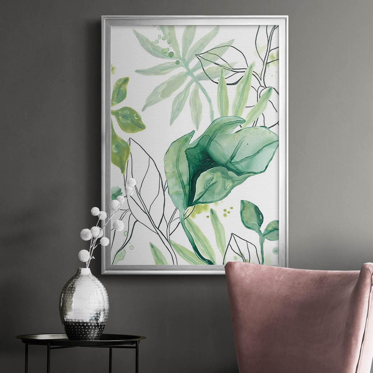 Tropical Palm Chorus II - Modern Framed Canvas Print