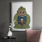 Latte Owl in Sweater - Modern Framed Canvas Print