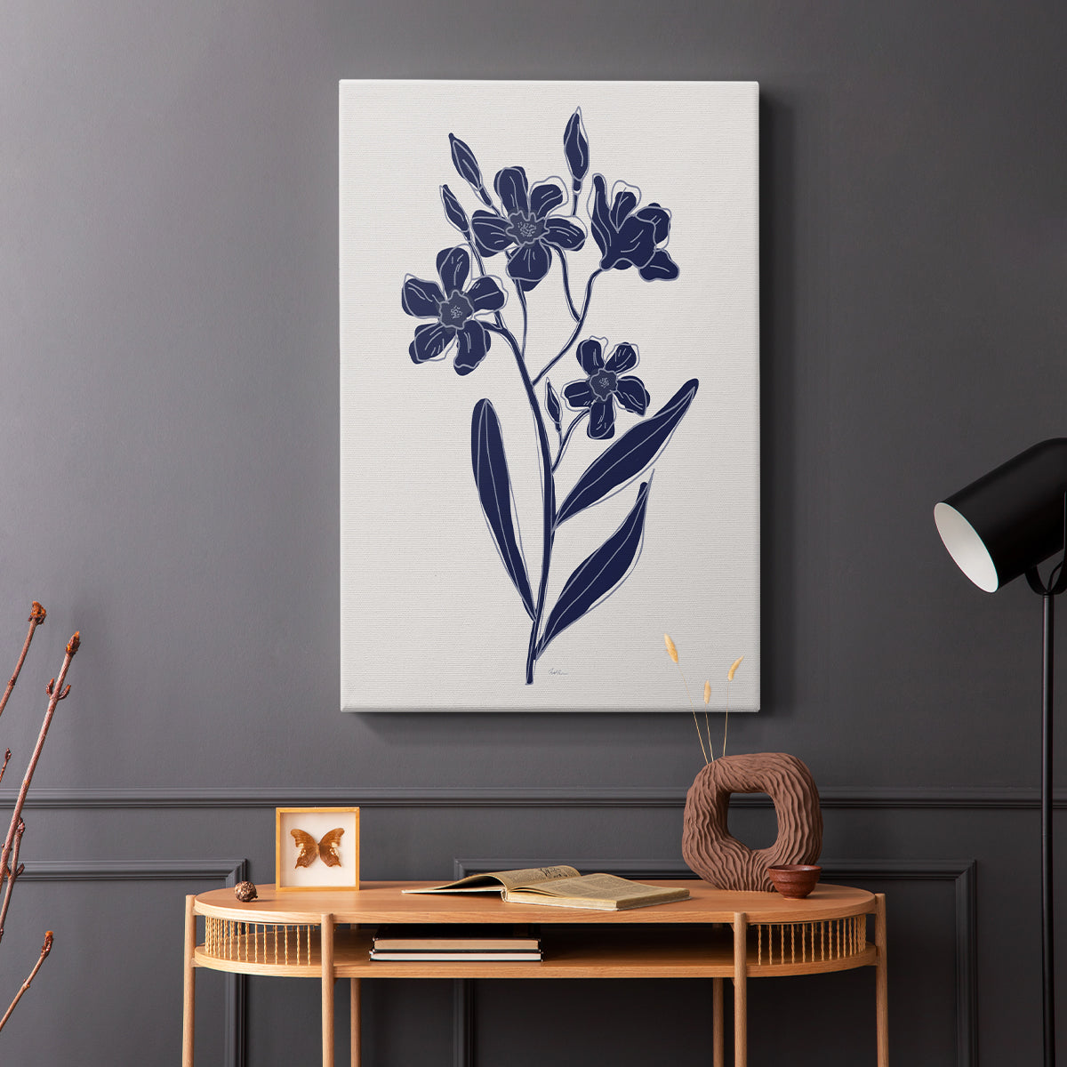Indigo Botanical Study II - Canvas Art Print