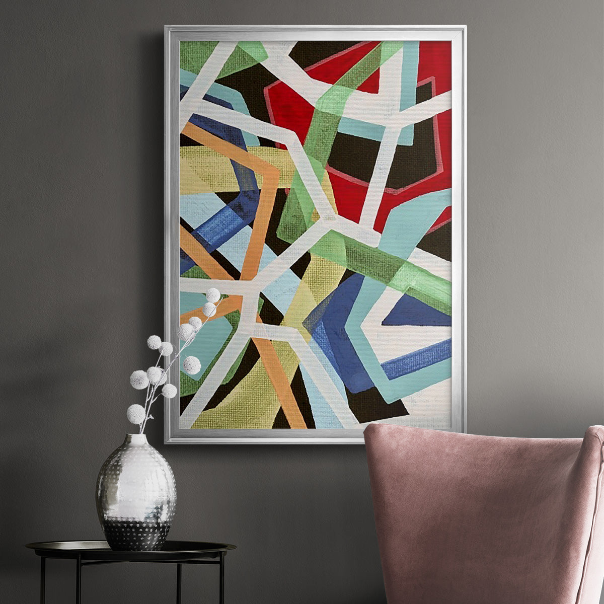 Magnetic Color I - Modern Framed Canvas Print