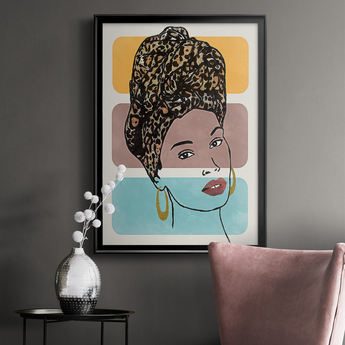 Head Wrap I - Modern Framed Canvas Print