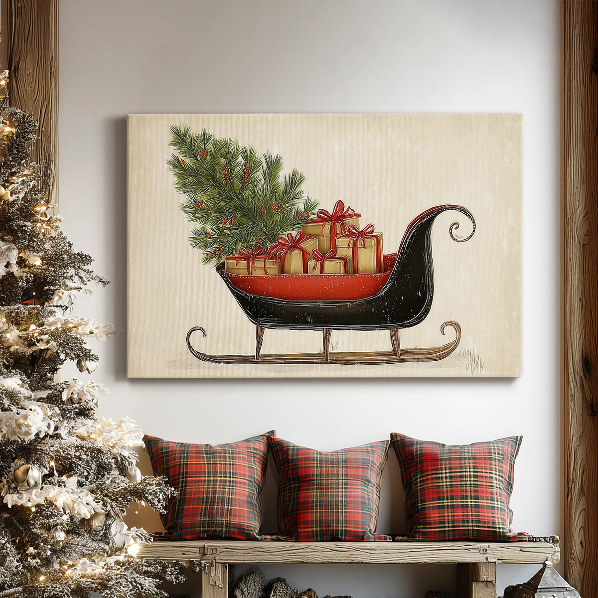 Tinsel-Gold Fir Chapel - Canvas Art Print