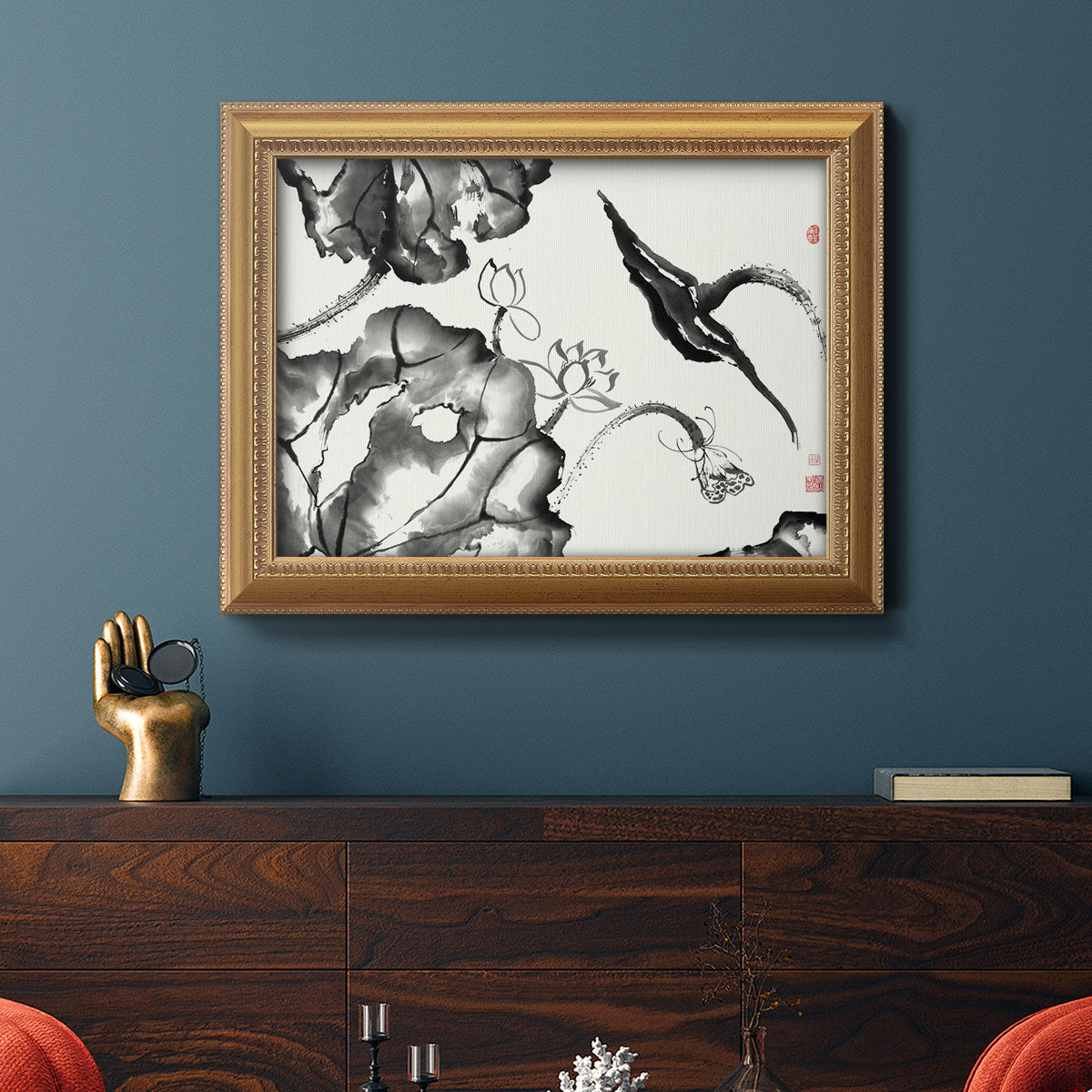 Lotus Study II Premium Framed Canvas- Ready to Hang