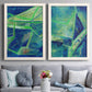 Geometric in Cool I - Premium Framed Canvas 2 Piece Set - Ready to Hang