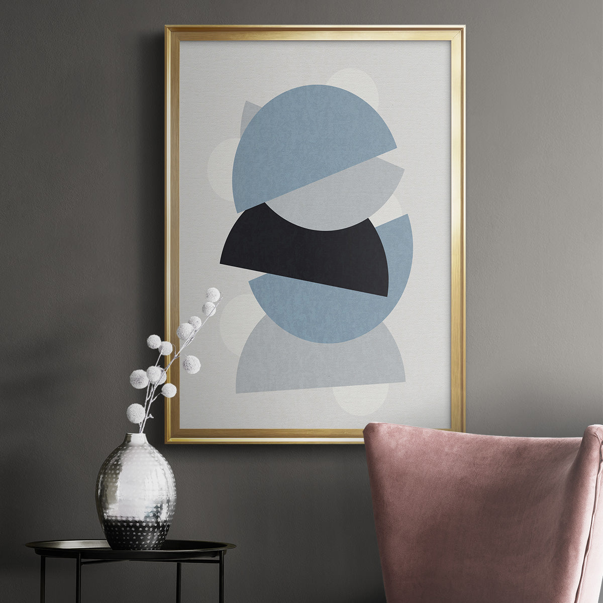Shapely Blues I - Modern Framed Canvas Print