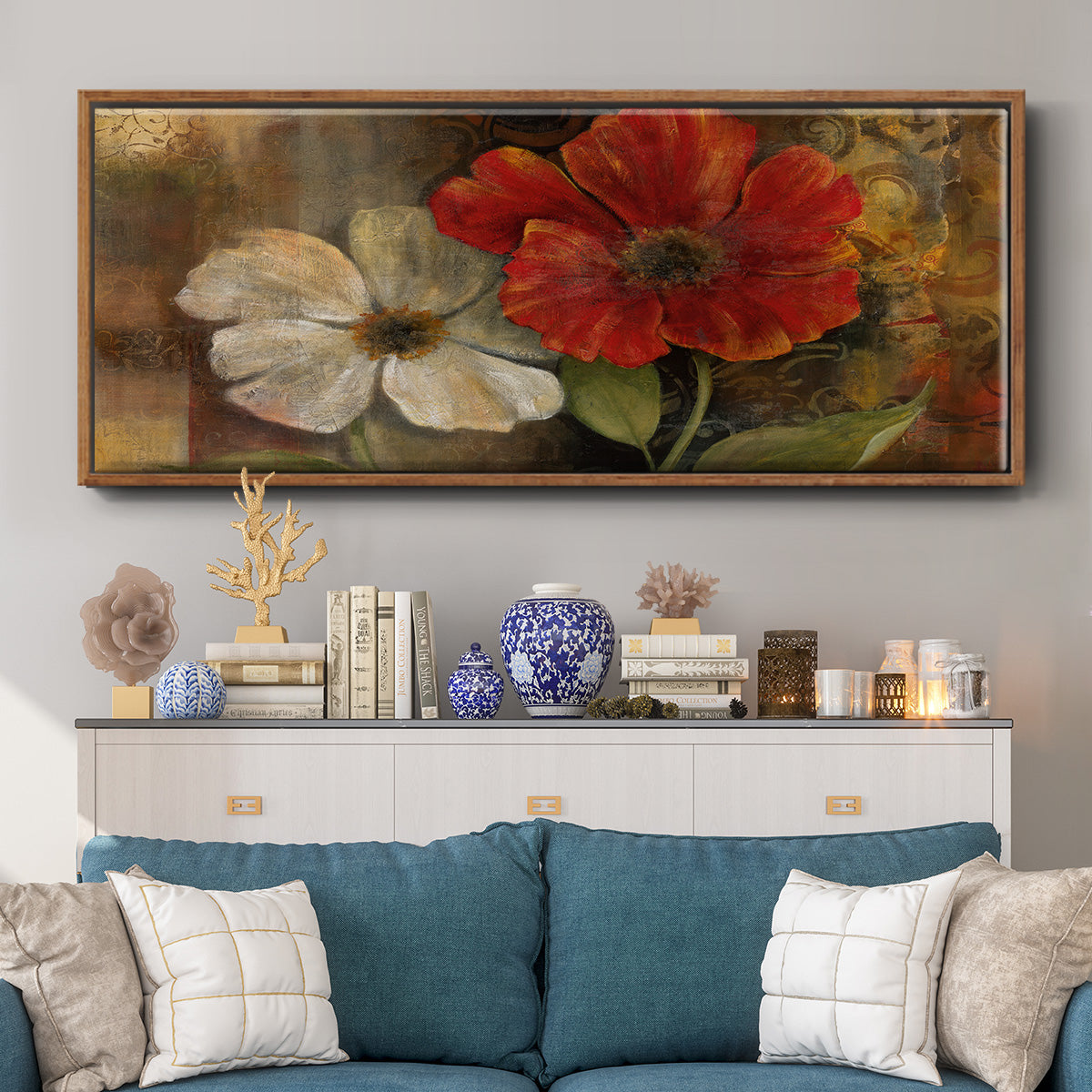 Perfect Pair II - Floater Framed Canvas Print