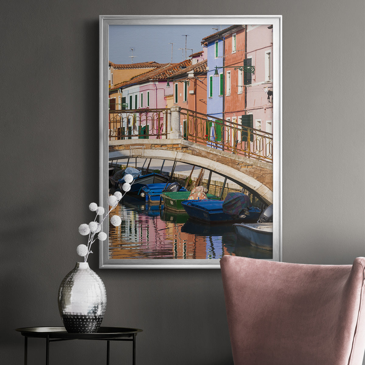 Colorful Canal - Modern Framed Canvas Print