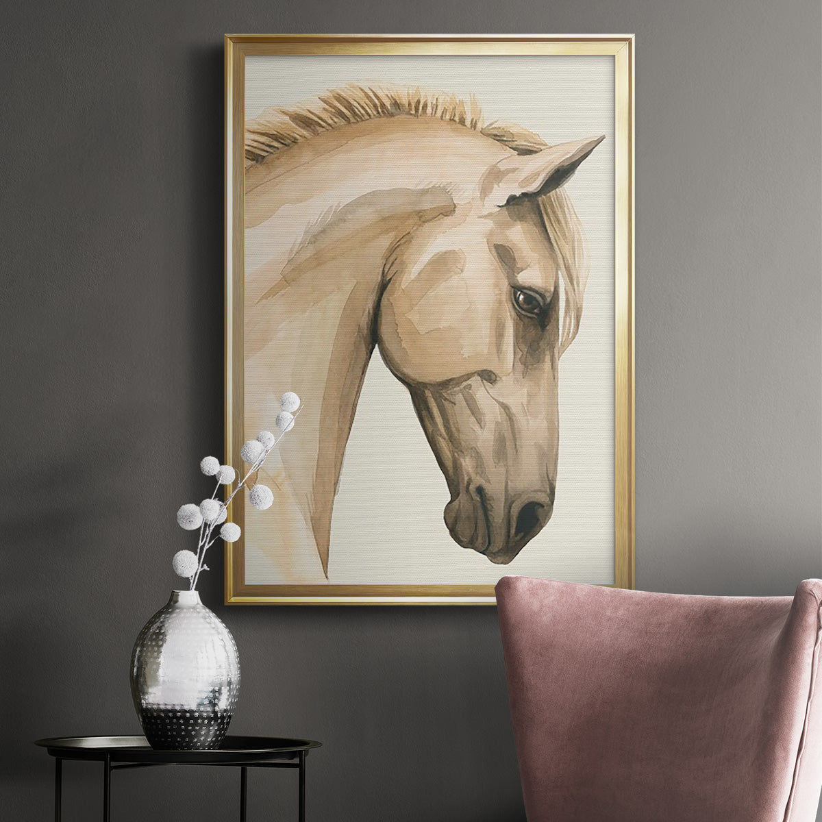 Golden Palomino I - Modern Framed Canvas Print