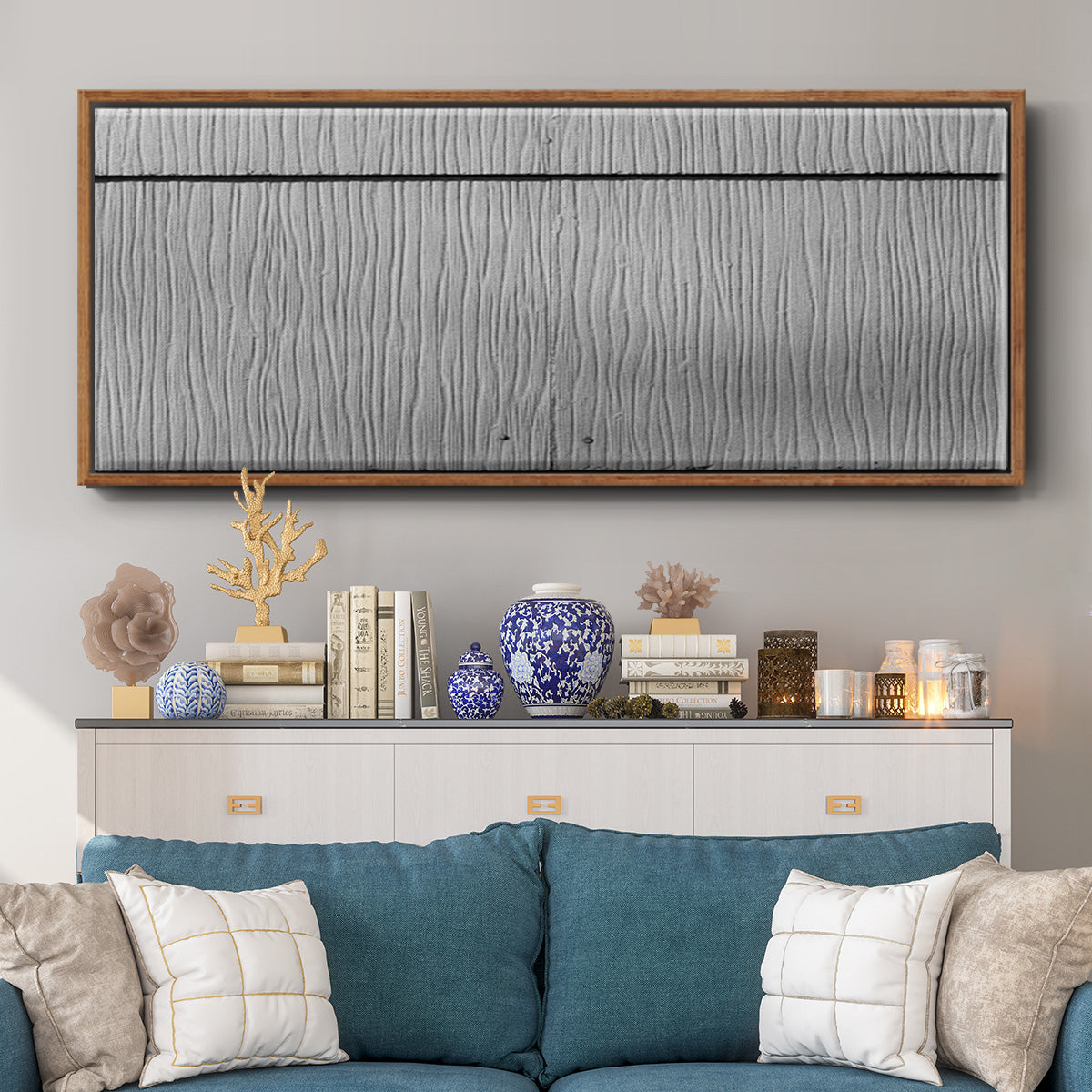 Found Textures I - Floater Framed Canvas Print