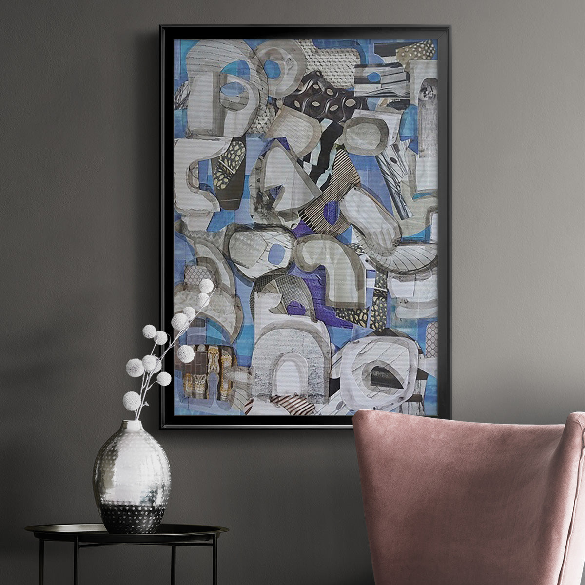 Mediterranean Port I - Modern Framed Canvas Print