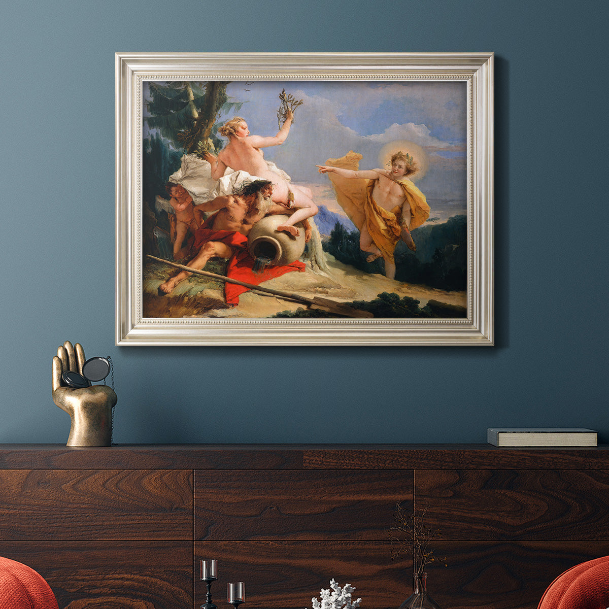 Apollo Pursuing Daphne - Ornate Framed Canvas Print