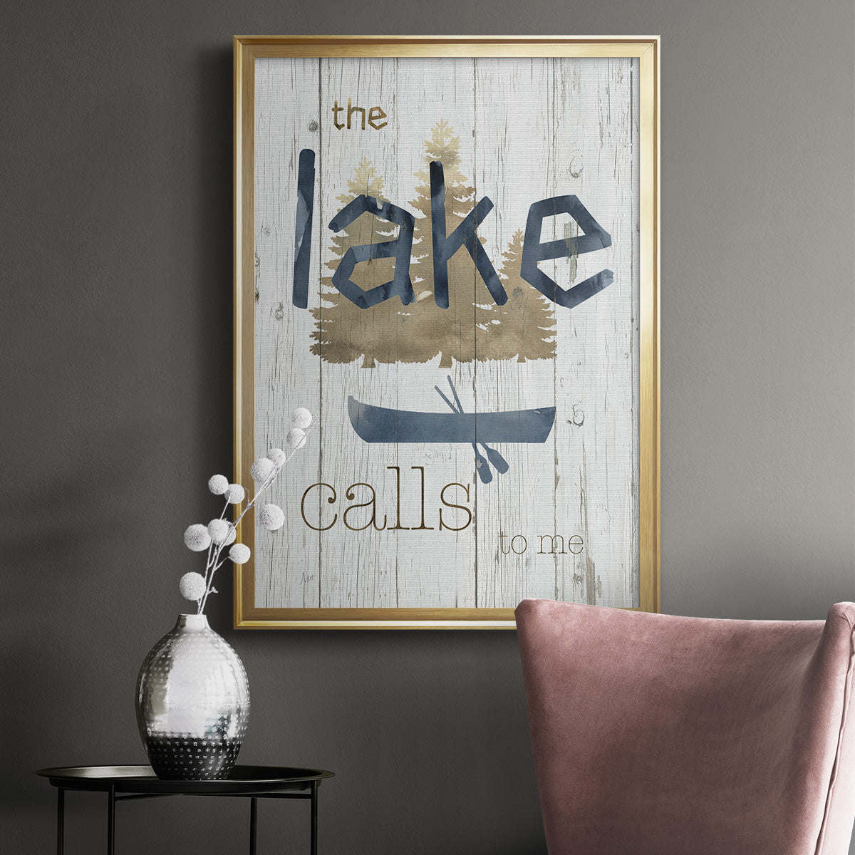 Lake Calls Me - Modern Framed Canvas Print