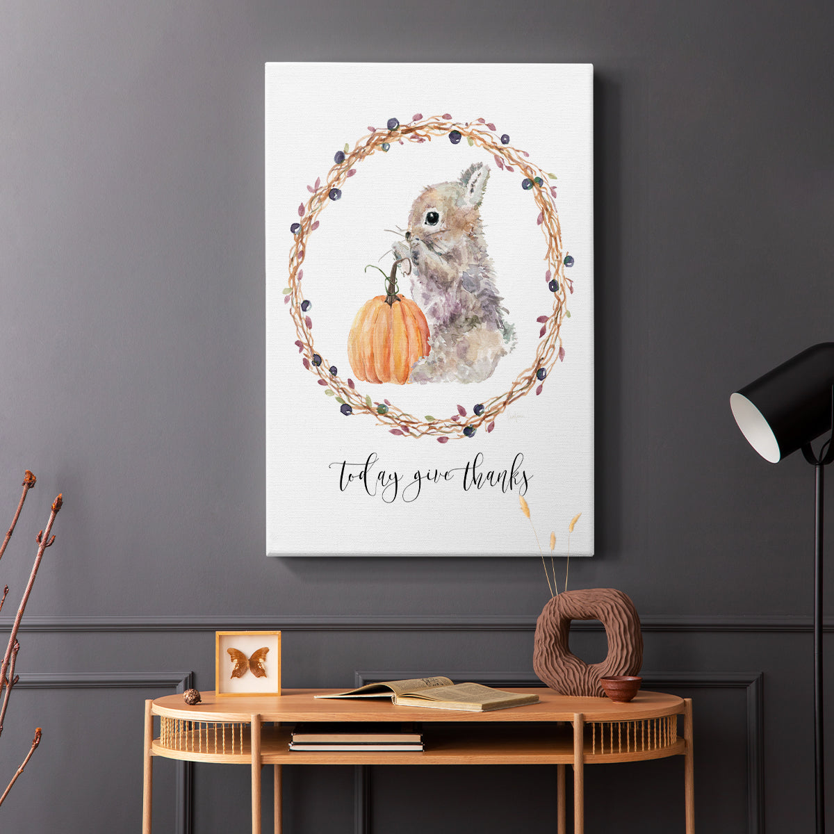 Harvest Home Bunny - Canvas Art Print