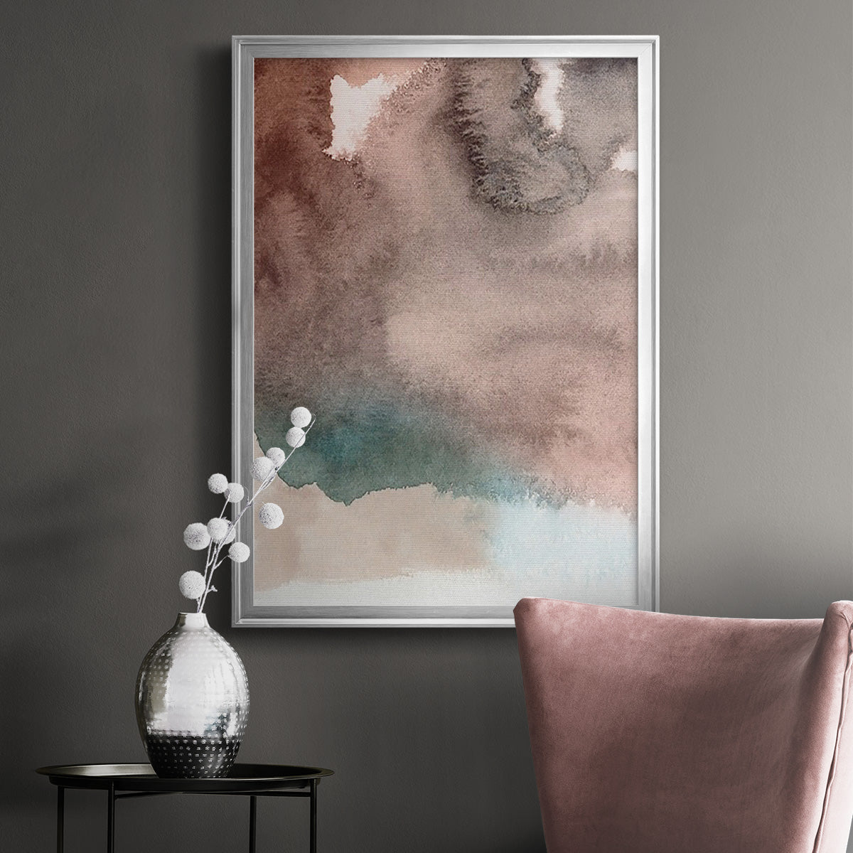 Red Ochre Abstract I - Modern Framed Canvas Print