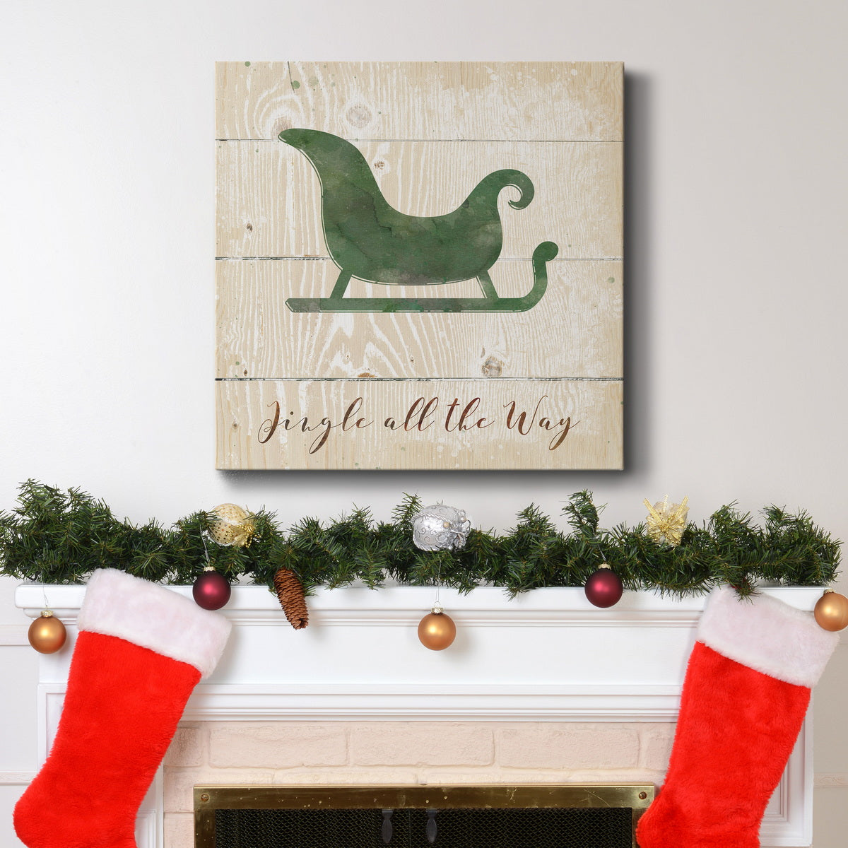 Jingle Sleigh-Premium Gallery Wrapped Canvas - Ready to Hang