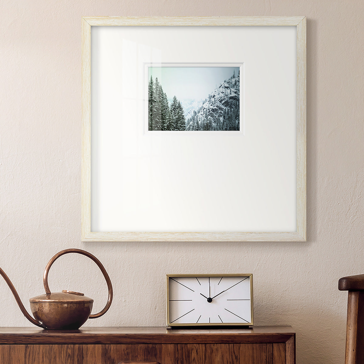 Snowfall in Cascadia II V1 Premium Framed Print Double Matboard