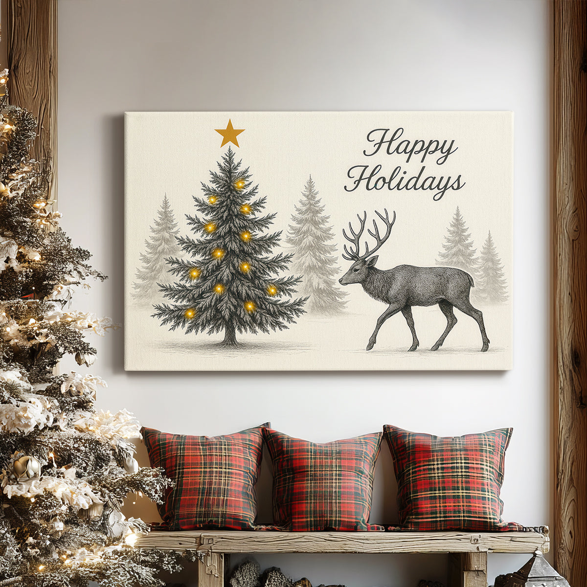 Tinsel-Gold Nativity Carol - Canvas Art Print