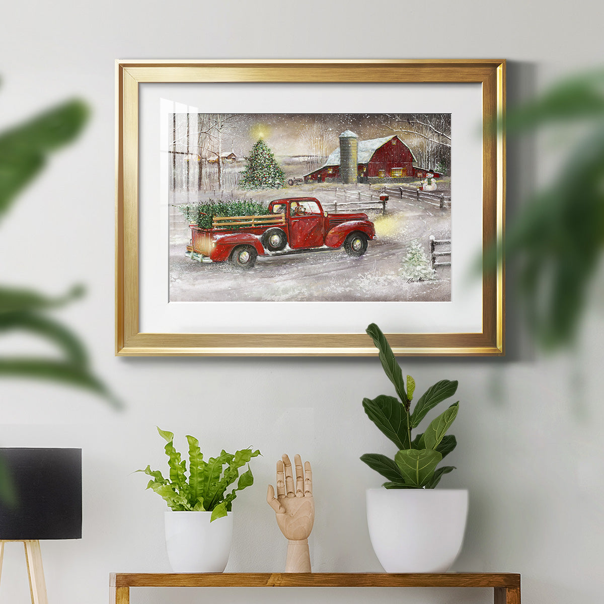 Making Christmas Memories - Modern Framed Art Print