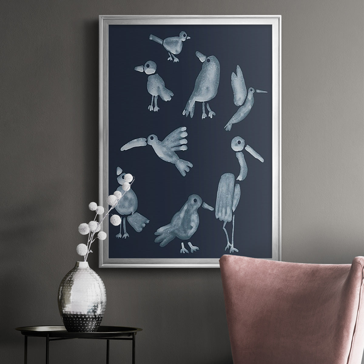 Flock II - Modern Framed Canvas Print