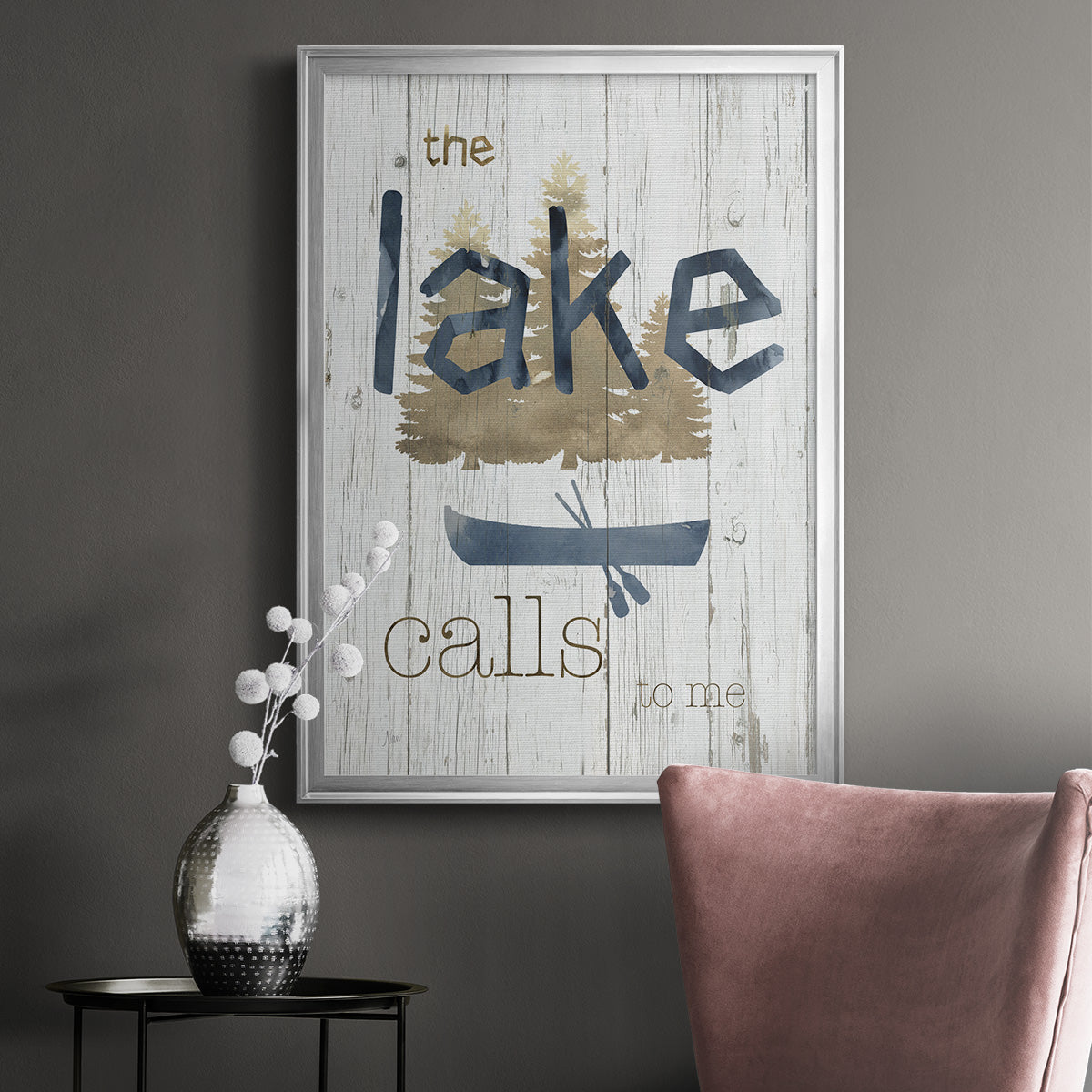 Lake Calls Me - Modern Framed Canvas Print