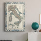 Bordered Map of Italy Premium Gallery Wrapped Canvas - Ready to Hang