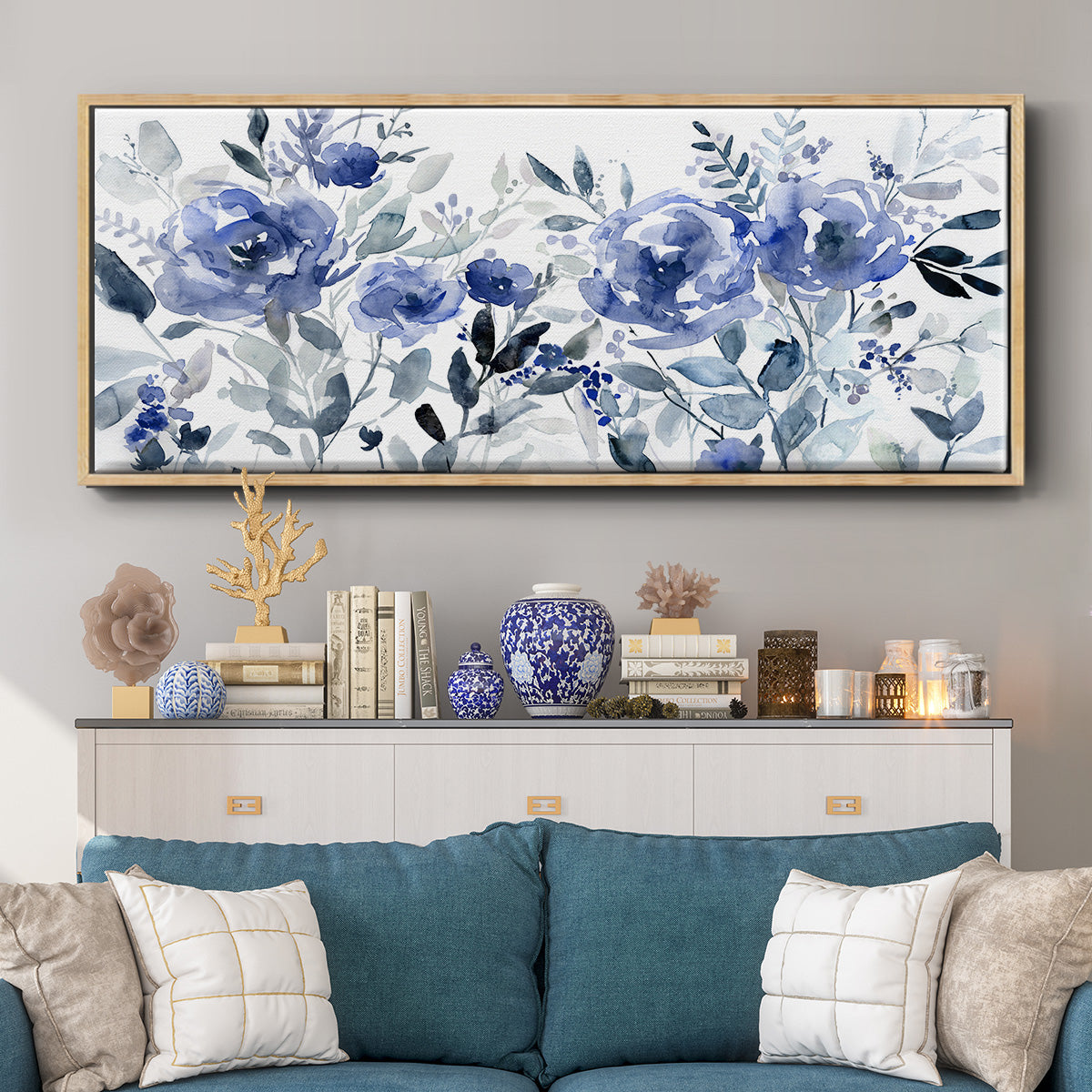 Painters Field of Flowers - Floater Framed Canvas Print