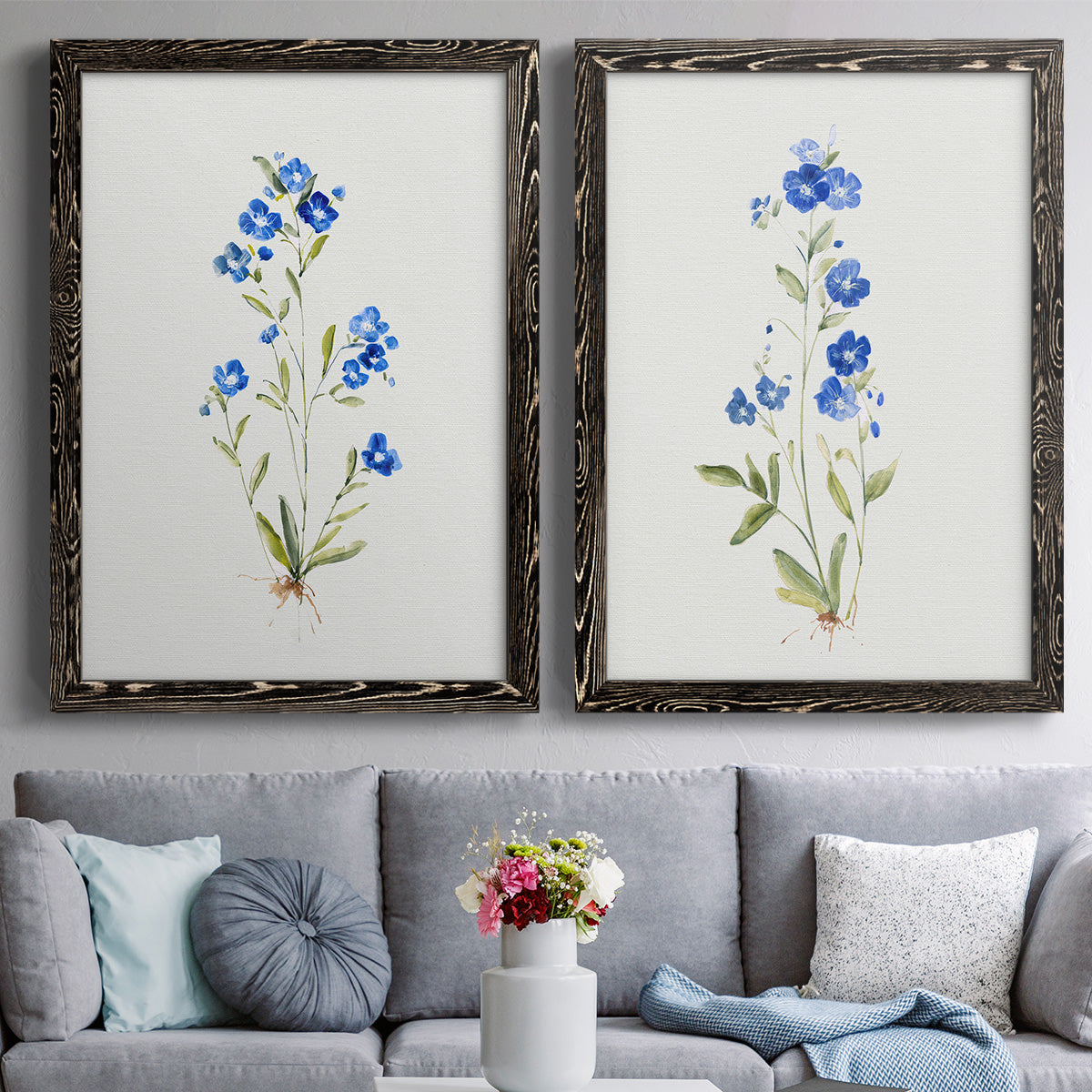 Petite Blue I - Premium Framed Canvas 2 Piece Set - Ready to Hang