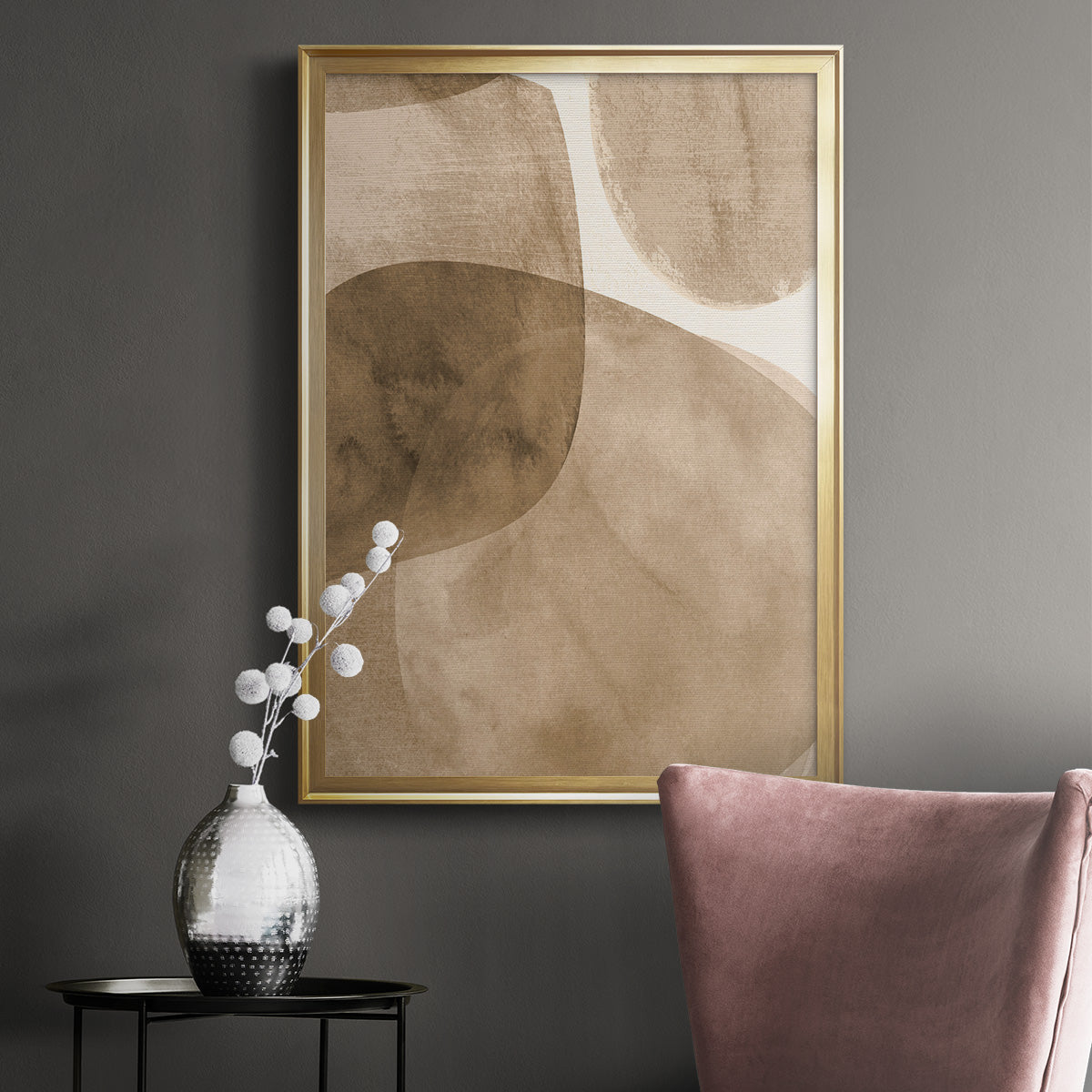 Neutral Object II - Modern Framed Canvas Print