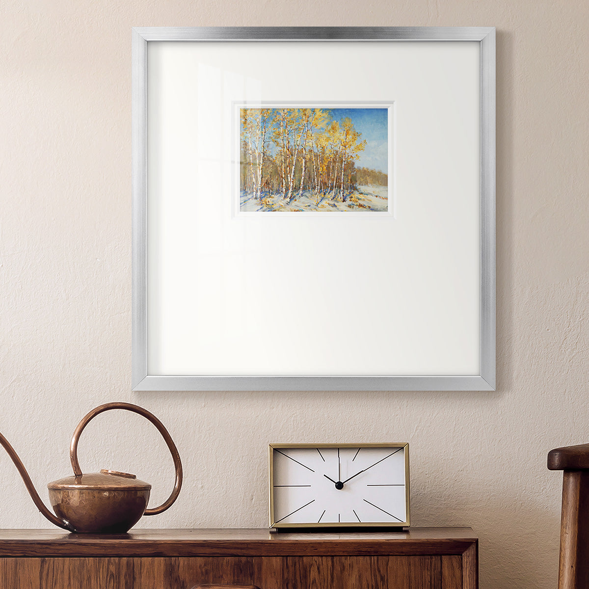 Autumn Trees Premium Framed Print Double Matboard