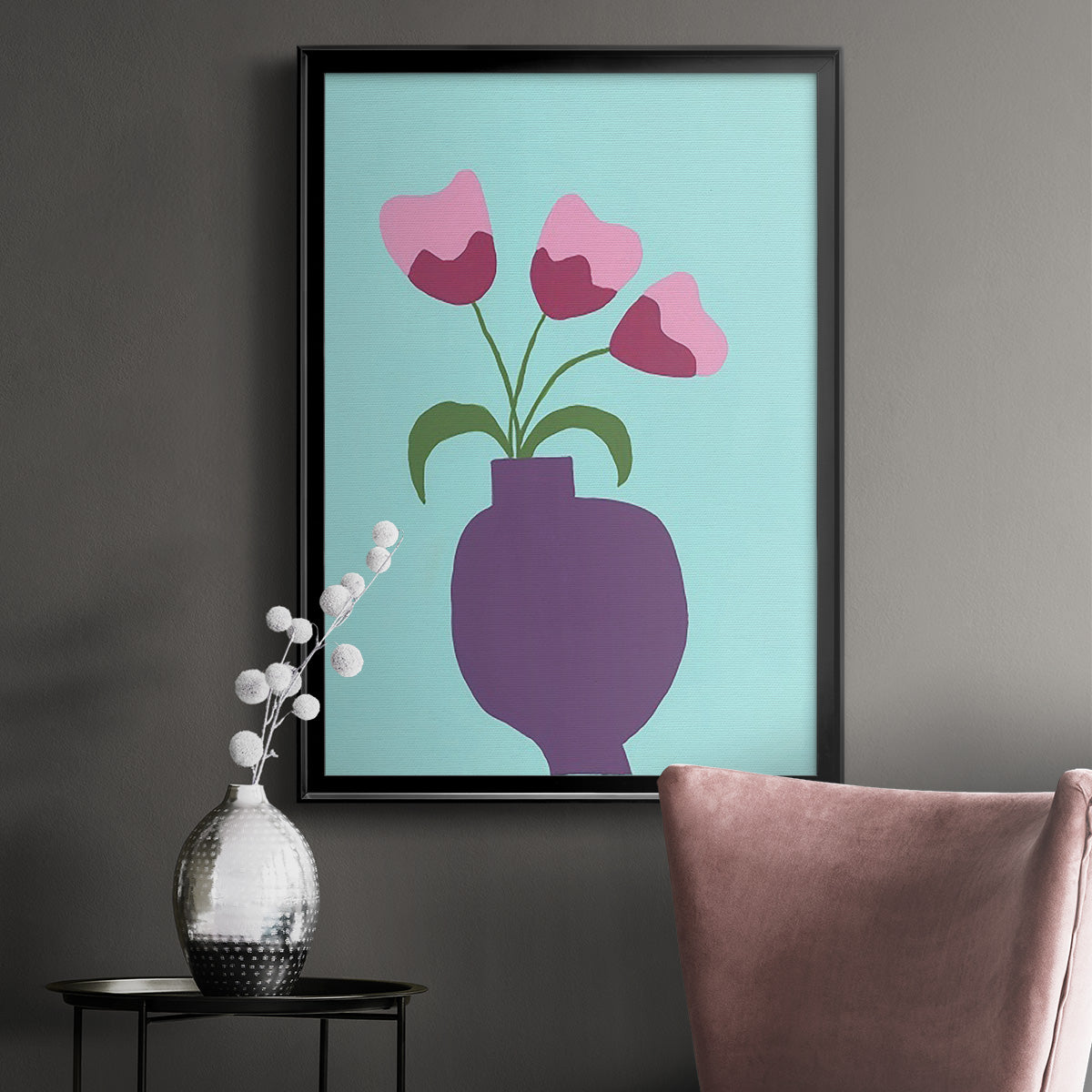 Modern Blooms I - Modern Framed Canvas Print