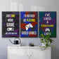 Gamer at Play I - Framed Premium Gallery Wrapped Canvas L Frame 3 Piece Set - Ready to Hang