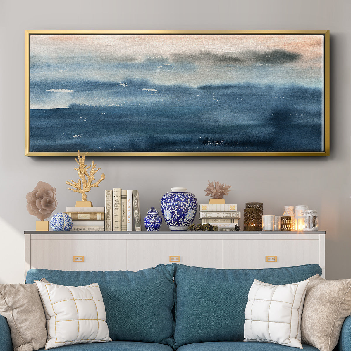 Lake Sunrise - Floater Framed Canvas Print