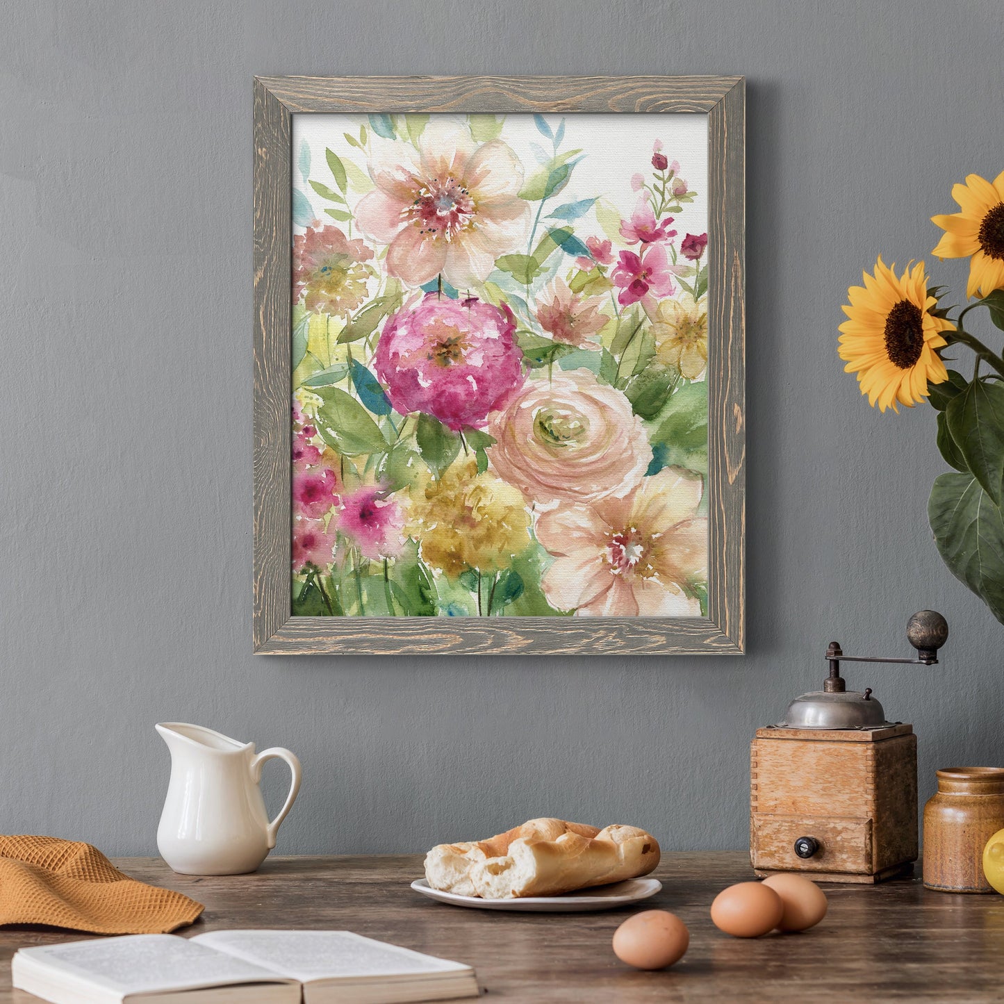 Jardin de Fleurs - Premium Canvas Framed in Barnwood - Ready to Hang