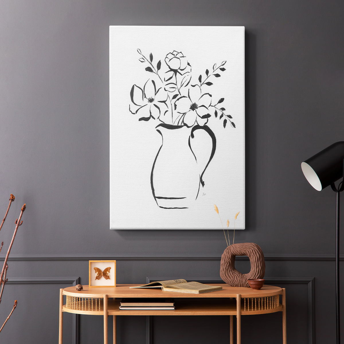 Sketchy Bouquet II - Canvas Art Print