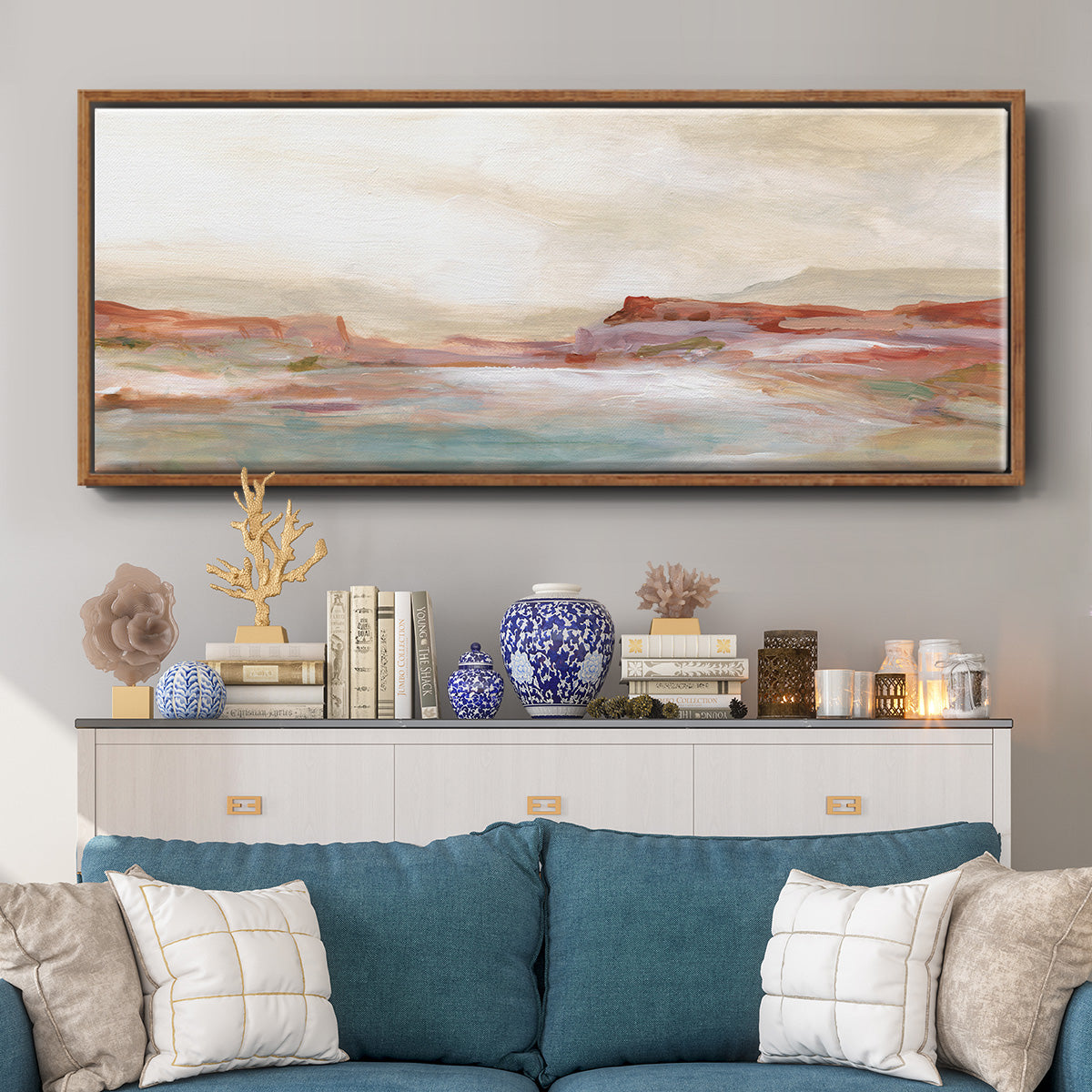 Twilight Desert Mirage - Floater Framed Canvas Print