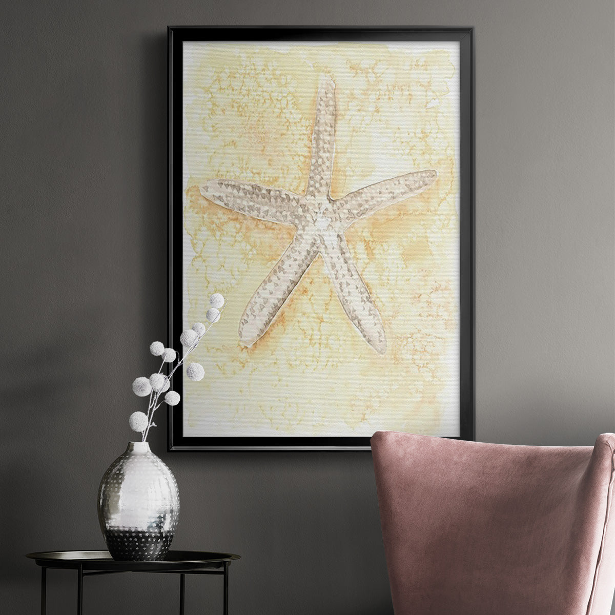 Salty Seashell I - Modern Framed Canvas Print