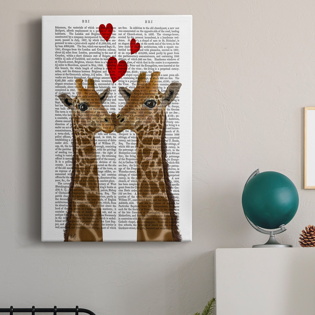 Giraffe Love Premium Gallery Wrapped Canvas - Ready to Hang