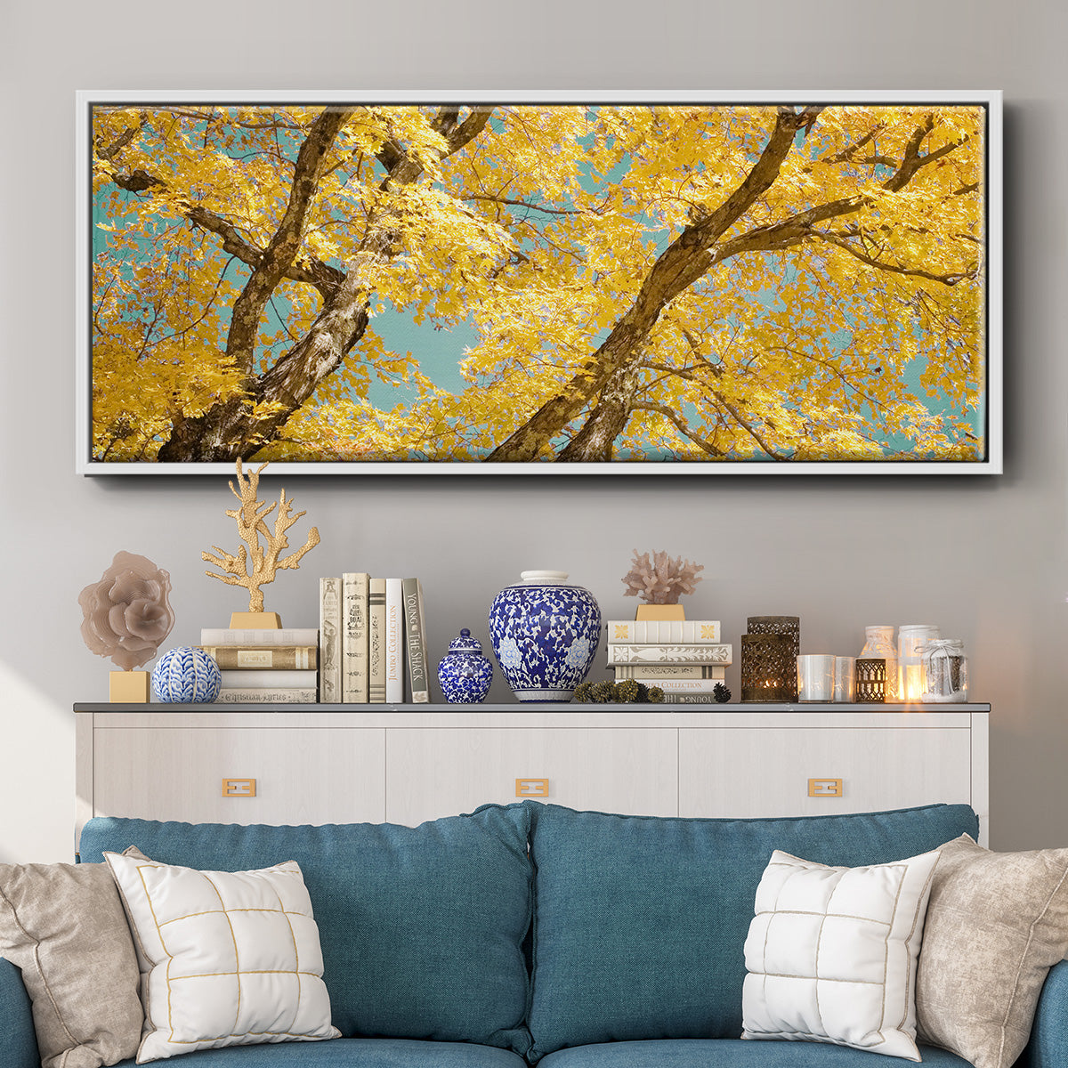 Autumn Tapestry V - Floater Framed Canvas Print
