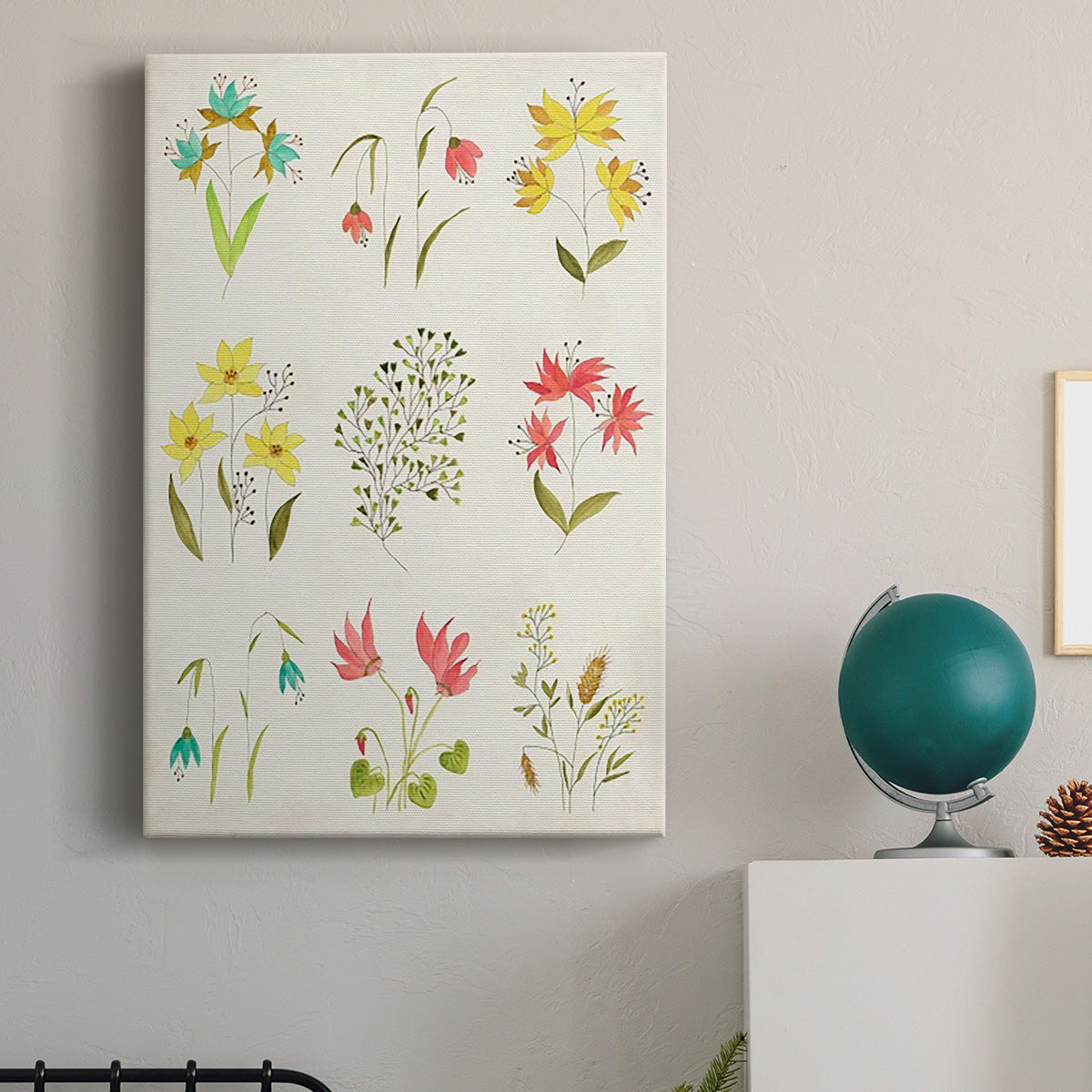 Floral Gatherings Grid - Canvas Art Print