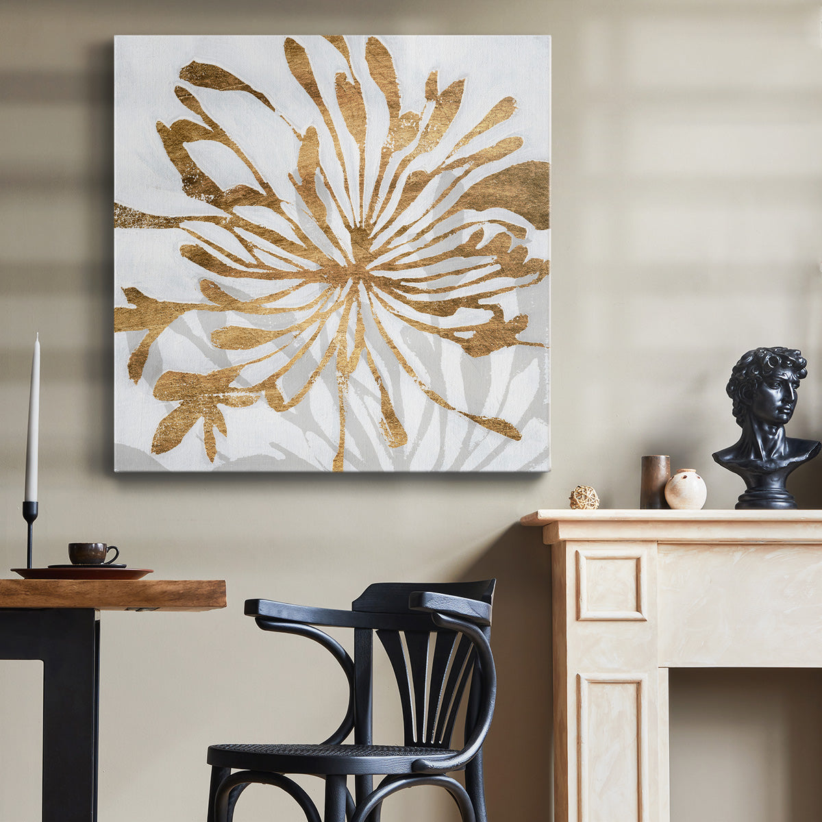 Golden Gilt Bloom I - Canvas Art Print