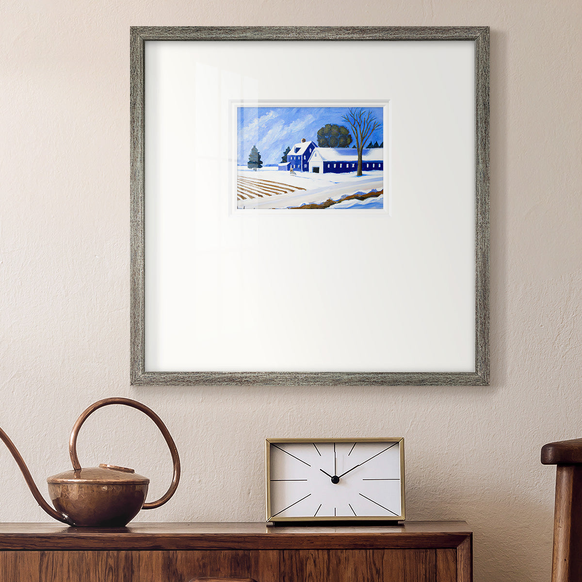 Winter Barn II Premium Framed Print Double Matboard