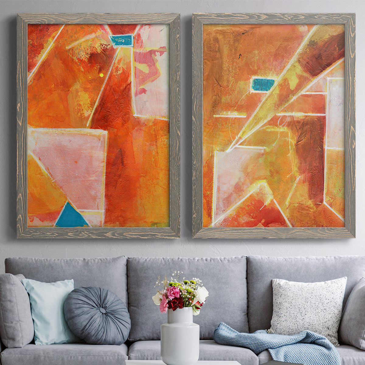 Primary Connection V - Premium Framed Canvas 2 Piece Set - Ready to Hang